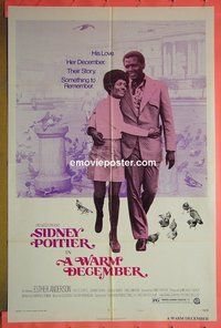 Q832 WARM DECEMBER one-sheet movie poster '73 Sidney Poitier