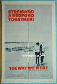 Q835 WAY WE WERE one-sheet movie poster '73 Streisand, Redford