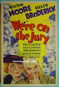 Q843 WE'RE ON THE JURY one-sheet movie poster '37 Victor Moore