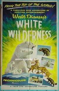 Q863 WHITE WILDERNESS one-sheet movie poster '58 Walt Disney