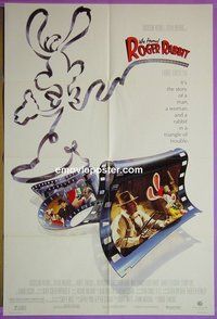 Q864 WHO FRAMED ROGER RABBIT one-sheet movie poster '88 animation!