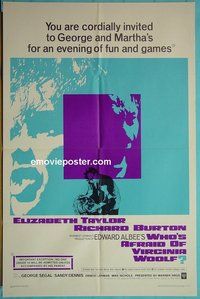 Q865 WHO'S AFRAID OF VIRGINIA WOOLF one-sheet movie poster '66