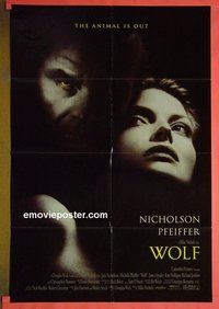 Q883 WOLF one-sheet movie poster '94 Nicholson, Pfeiffer
