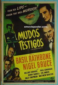 Q888 WOMAN IN GREEN Spanish one-sheet movie poster '45 Sherlock Holmes