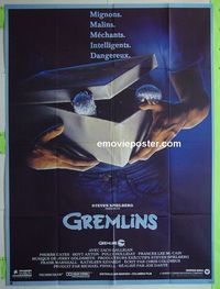 T057 GREMLINS French one-panel movie poster '84 Joe Dante, Phoebe Cates