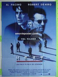 T064 HEAT  French one-panel movie poster '95 Pacino, De Niro, Kilmer