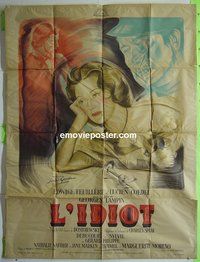 T067 IDIOT  French one-panel movie poster #2 '46 L'Idiot, Lampin