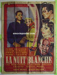 T072 LA NUIT BLANCHE French one-panel movie poster '48 Pierre Brasseur