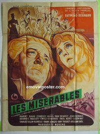T074 LES MISERABLES  French one-panel movie poster '34 Harry Baur