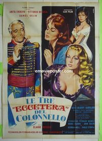 T004 3 ETCs & THE COLONEL Italian one-panel movie poster '60 Anita Ekberg