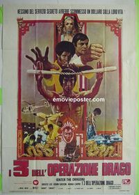 T011 ENTER THE DRAGON Italian one-panel movie poster R70s Bruce Lee classic
