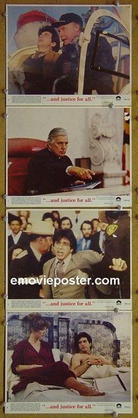 V058 AND JUSTICE FOR ALL 4 color 8x10 mini lobby cards '79 Pacino