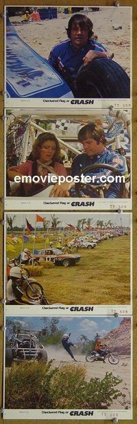 V173 CHECKERED FLAG OR CRASH 4 color 8x10 mini lobby cards '77