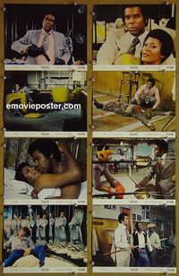 V846 TROUBLE MAN 8 color 8x10 mini lobby cards '72 one man army!