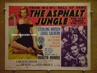 Y017 ASPHALT JUNGLE title lobby card R54 John Huston, Marilyn Monroe