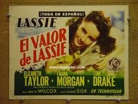 Y066 COURAGE OF LASSIE Spanish title lobby card '46 Elizabeth Taylor