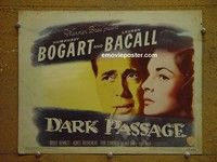 Y079 DARK PASSAGE title lobby card '47 Humphrey Bogart, Lauren Bacall