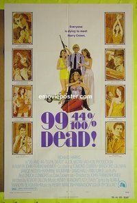 A025 99 & 44/100% DEAD style B one-sheet movie poster '74 Richard Harris