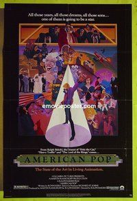 A064 AMERICAN POP one-sheet movie poster '81 Ralph Bakshi, rock