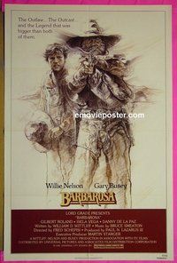 A094 BARBAROSA one-sheet movie poster '82 Willie Nelson, Gary Busey