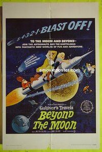 A458 GULLIVER'S TRAVELS BEYOND THE MOON one-sheet movie poster R69 Japan-imation