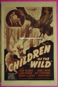 A156 CHILDREN OF THE WILD one-sheet movie poster '39 wild image!