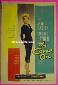 A169 COME ON one-sheet movie poster '56 Anne Baxter, Sterling Hayden