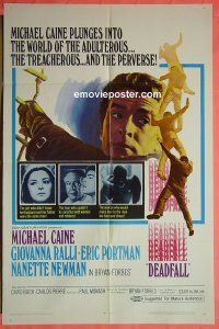 A245 DEADFALL one-sheet movie poster '68 Michael Caine, Ralli