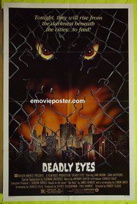 A247 DEADLY EYES one-sheet movie poster '83 Robert Clouse, rats!