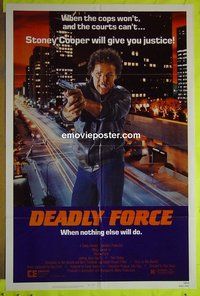A248 DEADLY FORCE one-sheet movie poster '83 Wings Hauser, Ingalls