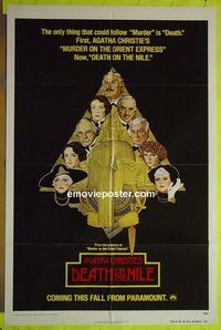 A256 DEATH ON THE NILE one-sheet movie poster '78 Peter Ustinov