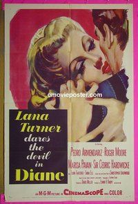 A286 DIANE one-sheet movie poster '56 sexy artwork of Lana Turner!
