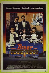 A289 DINER one-sheet movie poster '82 Barry Levinson, Rourke