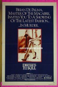 A324 DRESSED TO KILL one-sheet movie poster '80 Caine, De Palma