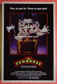 A409 FUNHOUSE 'clown' style one-sheet movie poster '81 Tobe Hooper horror!