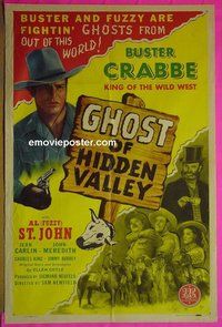 A418 GHOST OF HIDDEN VALLEY one-sheet movie poster '46 Buster Crabbe