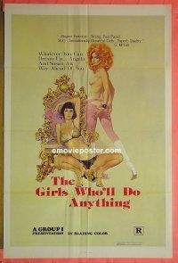 A423 GIRLS WHO'LL DO ANYTHING one-sheet movie poster '76 X-rated!