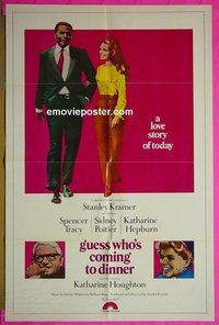 A453 GUESS WHO'S COMING TO DINNER one-sheet movie poster R70s Poitier