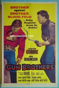 A459 GUN BROTHERS one-sheet movie poster '56 Buster Crabbe