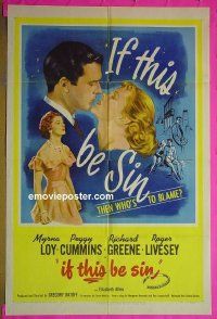 A609 IF THIS BE SIN one-sheet movie poster '50 Myrna Loy