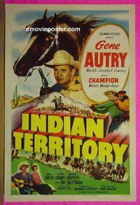 A625 INDIAN TERRITORY one-sheet movie poster '50 Gene Autry