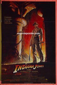 A626 INDIANA JONES & THE TEMPLE OF DOOM one-sheet movie poster '84 Ford
