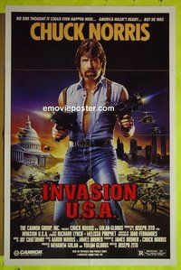A639 INVASION USA one-sheet movie poster '85 Chuck Norris