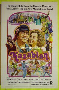 A671 KAZABLAN one-sheet movie poster '74 Israeli musical!