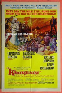 A673 KHARTOUM one-sheet movie poster '66 Cinerama, Charlton Heston