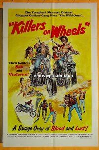 A677 KILLERS ON WHEELS one-sheet movie poster '75 kung fu bikers!