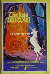 A714 LAST UNICORN one-sheet movie poster '82 fantasy cartoon!
