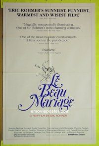 A718 LE BEAU MARIAGE one-sheet movie poster '82 Eric Rohmer