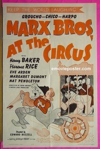 A086 AT THE CIRCUS one-sheet movie poster R62 The Marx Brothers!
