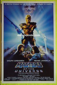 A767 MASTERS OF THE UNIVERSE 1sh '87 great image of Dolph Lundgren as He-Man!